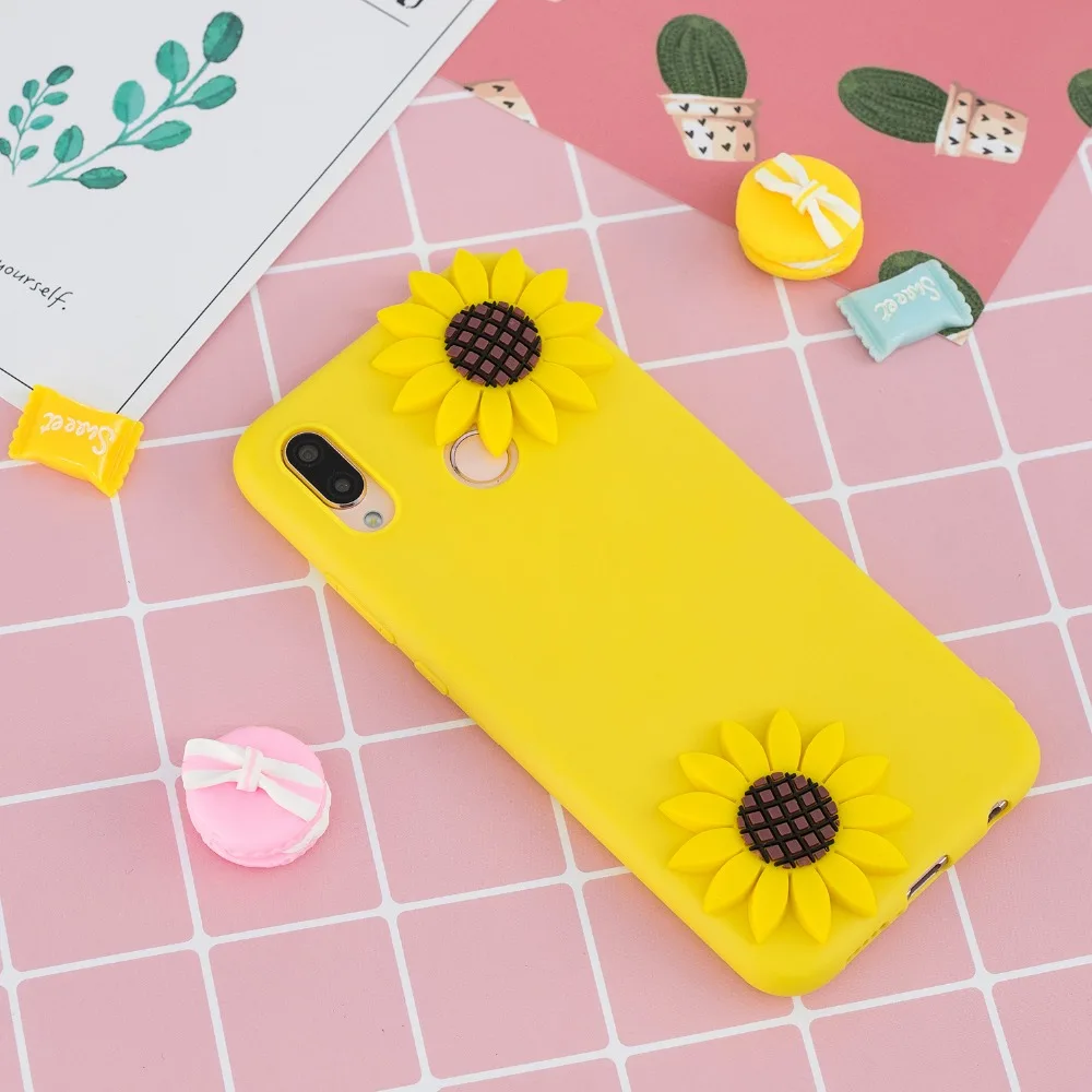 Чехол для Xiaomi Redmi Note 7 7A Pro 3D Мягкий силиконовый чехол с подсолнухами Fundas GO|Бамперы|