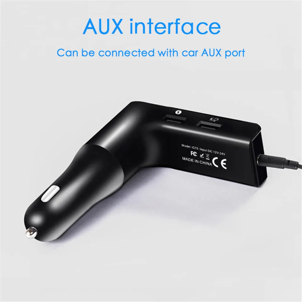  FM Transmitter Hands-free Bluetooth Car Kit Wireless Mp3 Radio Modulator Audio Player Voltage LCD Display USB Car Charger (4)