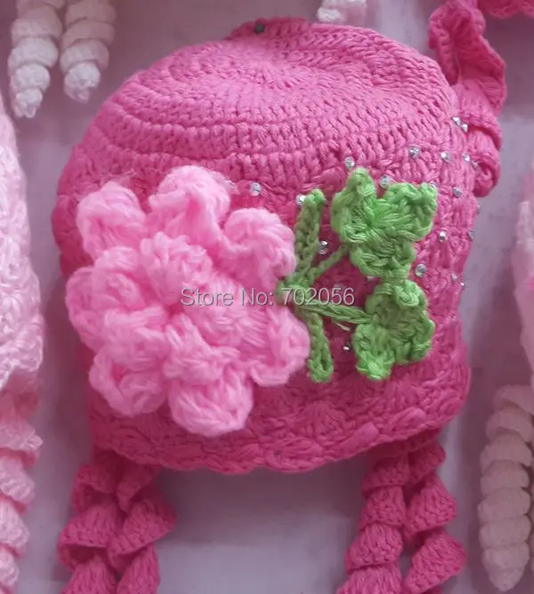 

2016 Handmade crochet beanie baby girls hat tamhat cap barret knit hat Skullies 22pcs/lot MIXED COLOR STYLE #3703
