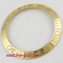 38 мм вставные часы желтый керамический Безель комплект подходит для автоматического перемещения Мужские t БЕЗЕЛЬ для наручных часов