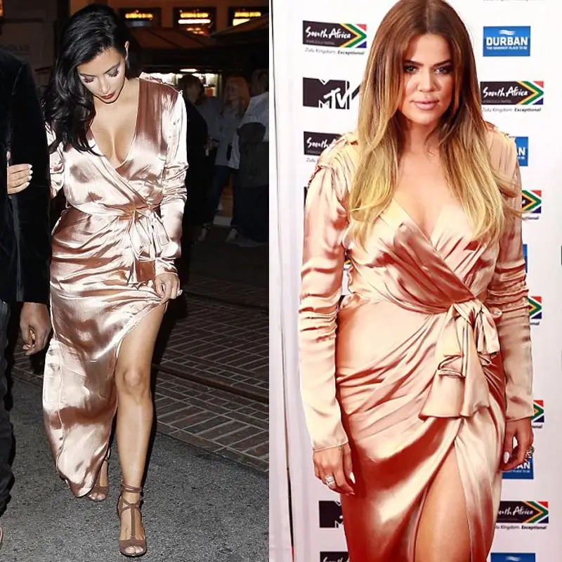 Kim Kardashian Satin Dress