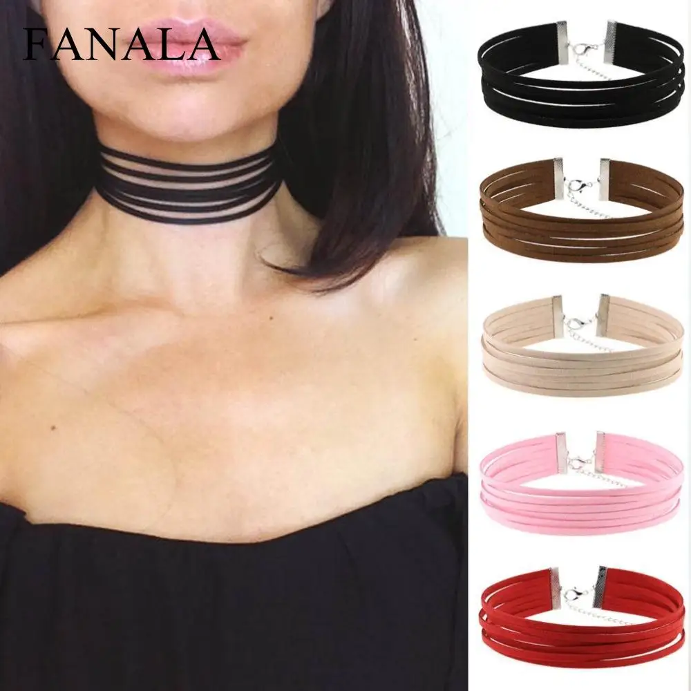 

Black Velvet Necklace Statement Goth Collar Short Necklaces Collier Layers Anime Ribbon Jewelry Neck 5 Gothic Chokers Women