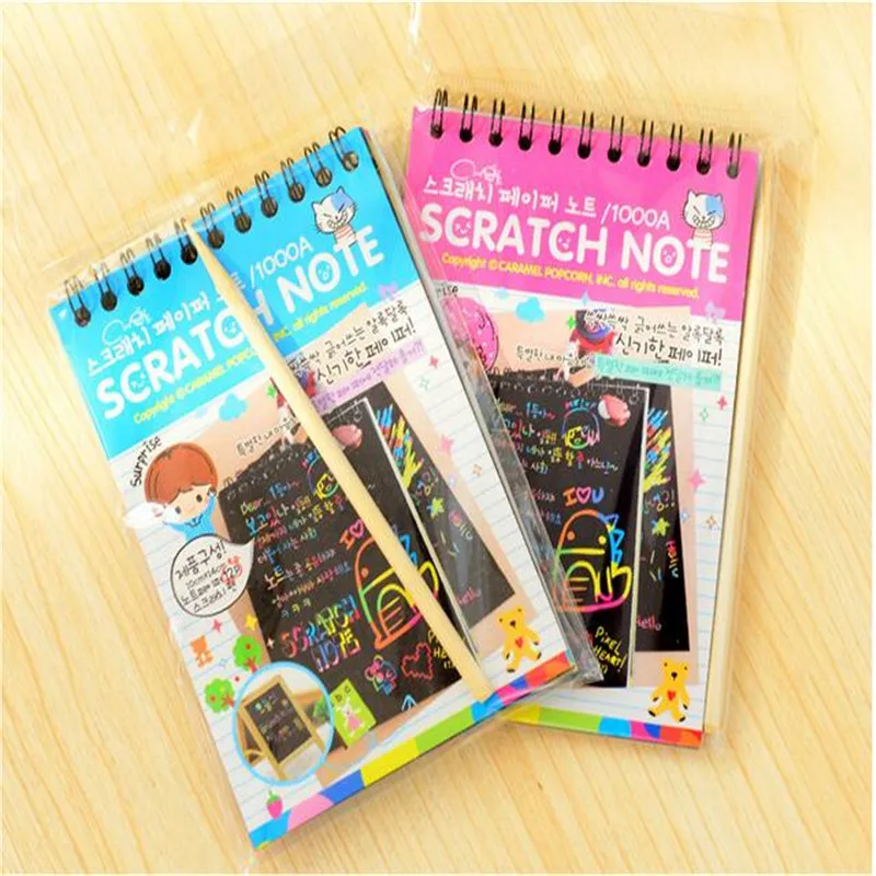 1PCS drawing books Mini Scratch Color DIY Coil Graffiti Book With Pen Blank black Sketch Book for kid 1PCS drawing books Mini Scratch Color DIY Coil Graffiti Book With Pen Blank black Sketch Book for kid