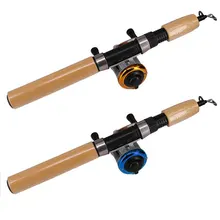 Телескопическая удочка комбинированная мини EVA Удочка с спиннингом и рыболовной леской набор рыболовных снастей