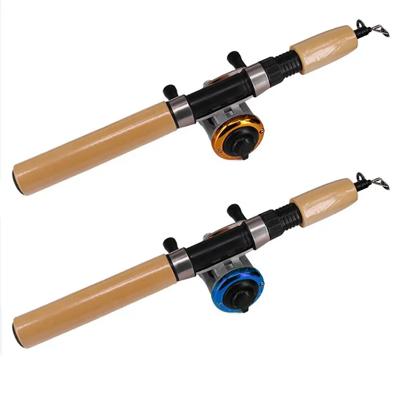 Vara de Pesca Haste com Molinete Conjunto de Engrenagem de Pesca Telescópica Combo Mini Linha Pesca Eva &