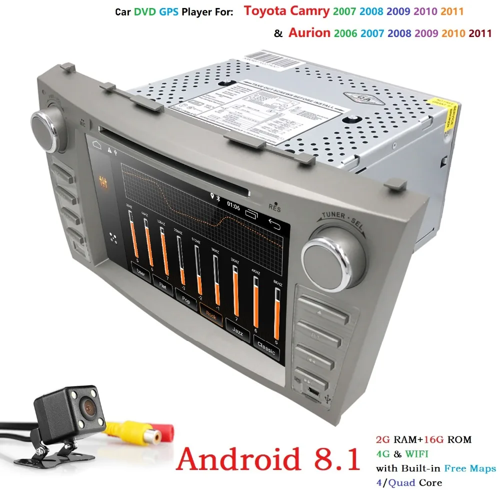 Clearance Autoradio 2 Din Android 8.1 Car DVD Player For Toyota Camry 2007 2008 2009 2010 2011Aurion 2006 Head unit Tape Recorder Wifi SWC 4