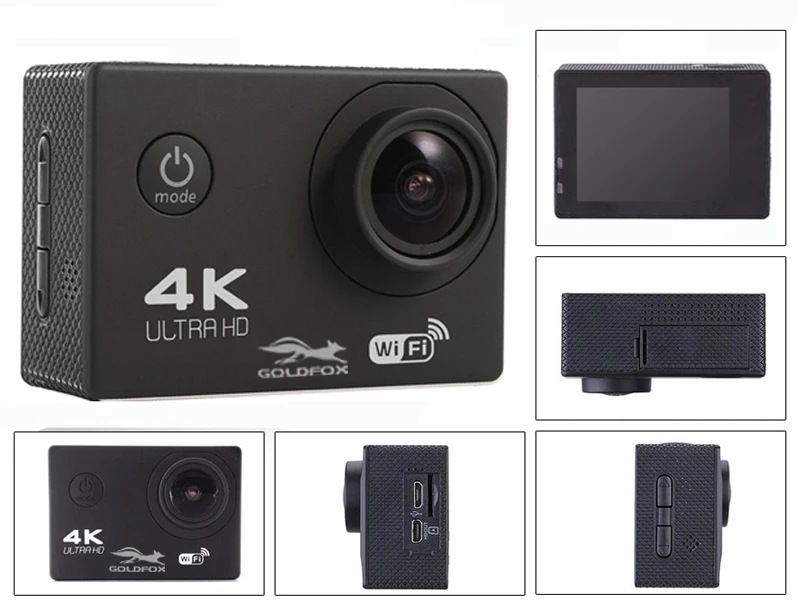 GOLDFOX F60/F60R 4K WIFI Экшн камера 1080P/60fps Ultra HD Спортивная Go Водонепроницаемая DV 16 МП 170