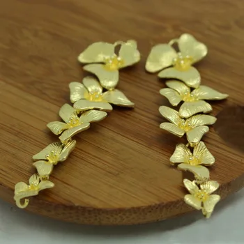 

58*15mm Cascading Narcissus Flower Pendant Charms Connectors Brass Metal Findings DIY Jewelry Making Accessories