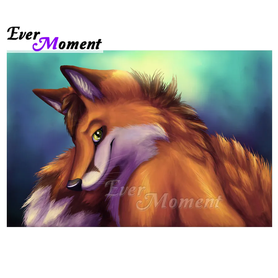 

Ever Moment Diamond Painting Handmade Fox Eye Needlework Animal Full Square 5D DIY Diamond Embroidery Mosaic Decor 3F1731
