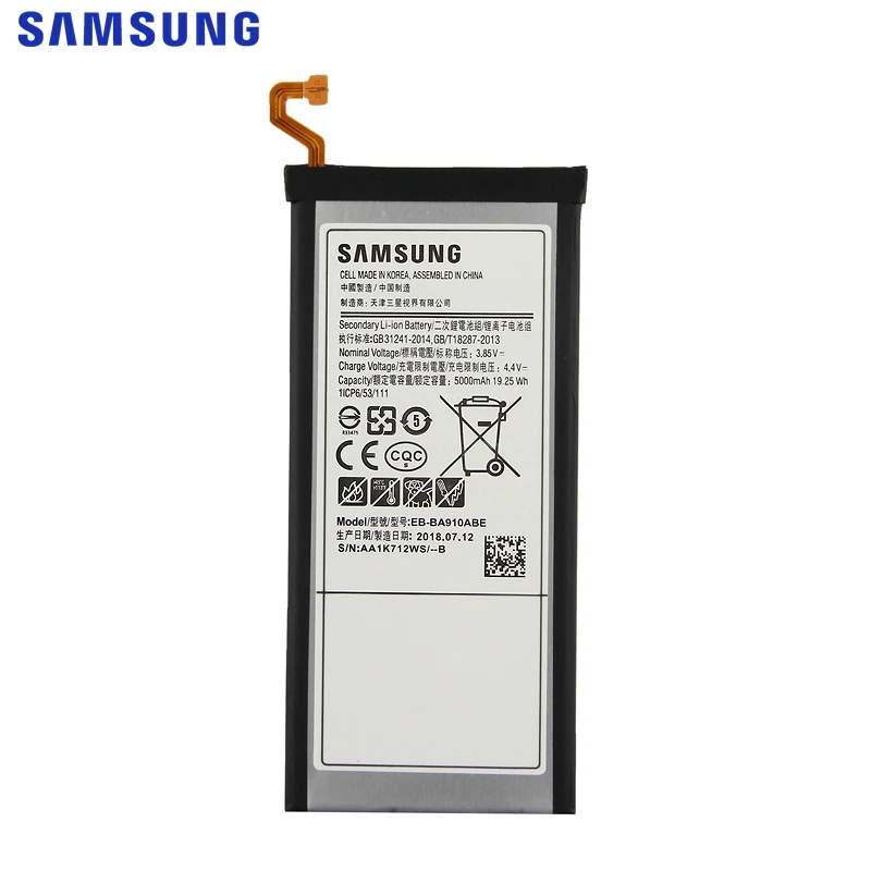 Оригинальная батарея SAMSUNG EB-BA910ABE для SAMSUNG GALAXY A9100 A910F A9+ A9 Pro SM-A9100 5000 мА/ч, Аутентичные Батарея