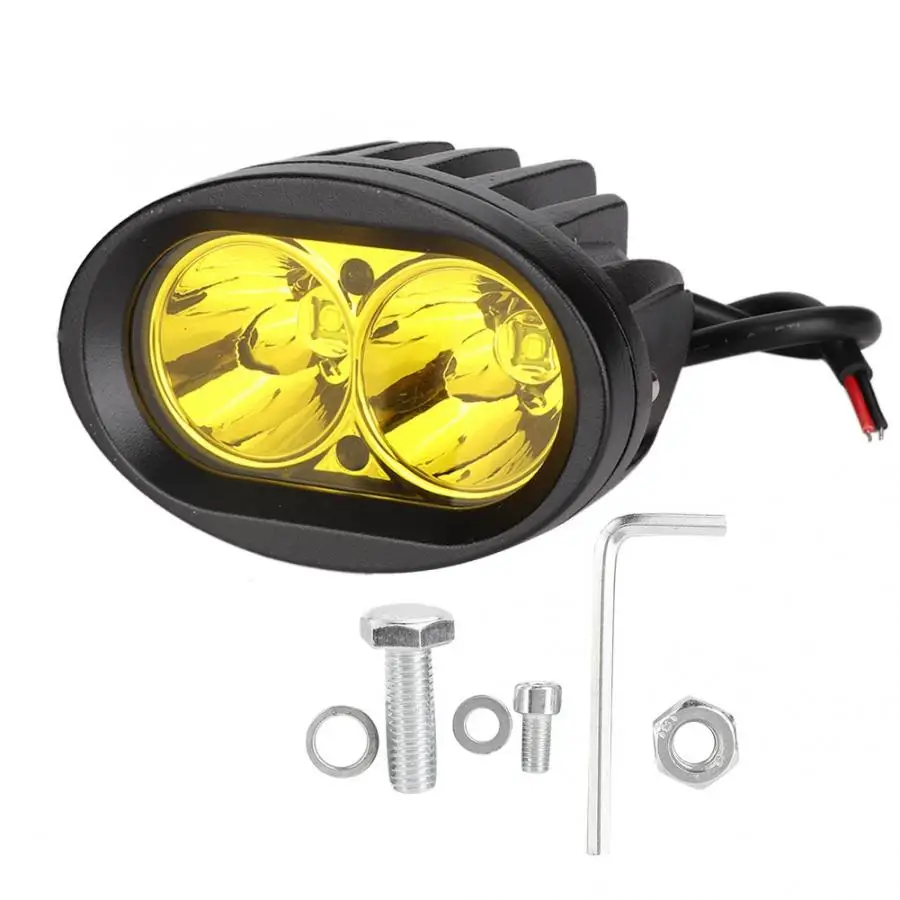 

2LED 20W Car LED Work Light Motorcycle LED Offroad Spotlight 4D lens Yellow Reflector IP67 Waterproof 10V-30V Car Accessories