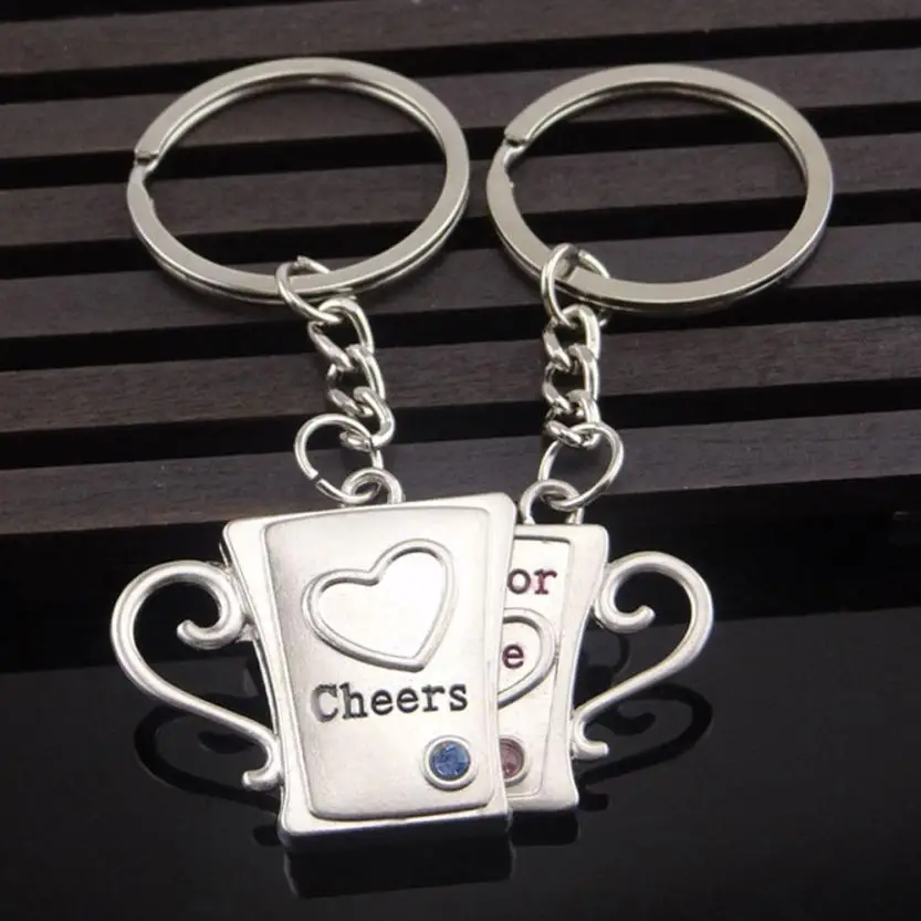 

GEMIXI Unique And Attractive Creative Couple Keychain Gift Cup Love Key Ring Jul31