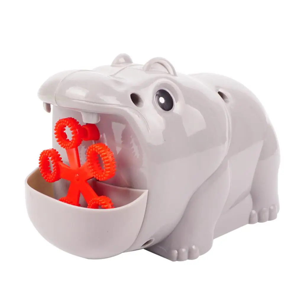 Мультфильм животных Форма Открытый Автоматический пузырь Чайник электрическая игрушка для детей игрушки пузырь машина - Цвет: hippo