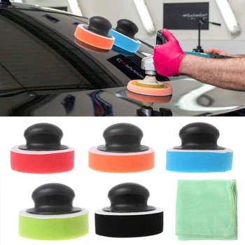 

1Set Handle+Sponge+Towel Polishing Buffing Pad For Car Waxing Polisher Tool Care