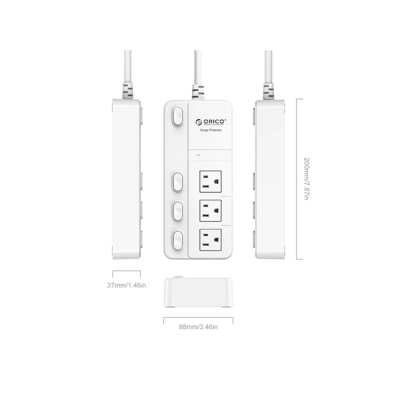 Разъем питания ORICO SPC S3 с высокой степенью защиты от скачков напряжения для Ipad