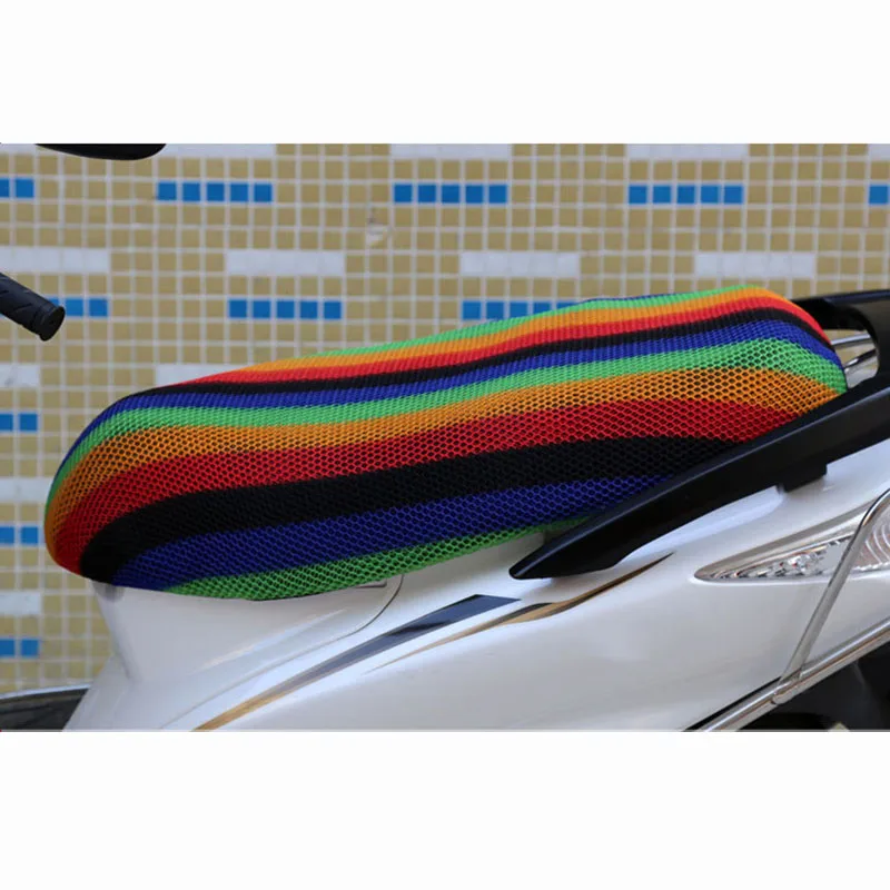Motorcycle 3D Mesh Waterproof Breathable Seat Cover M Black Mesh Net