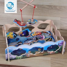 Магнитная доска для рыбалки, деревянные игрушки, Развивающие игрушки для мальчиков и девочек, детские игрушки Монтессори, пазлы