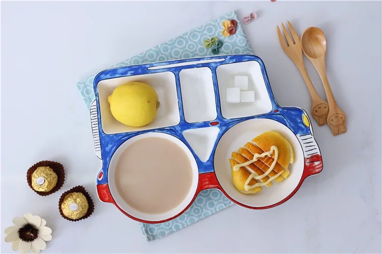 Divided Melamine Plate - Bus Shape 12 Divided Melamine Plate - Bus Shape