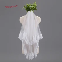 NIXUANYUAN довольно кружево для свадебной вуали двухслойная Фата свадебная фата Белый Тюль вэу-де-noiva Свадебные аксессуары с металлическая расческа