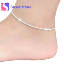 Горячая Серебряная пеньковая веревка Для женщин браслет-цепочка На Лодыжку Босиком пляж браслет на ногу для девочек сандалии пляжная бижутерия для ног и