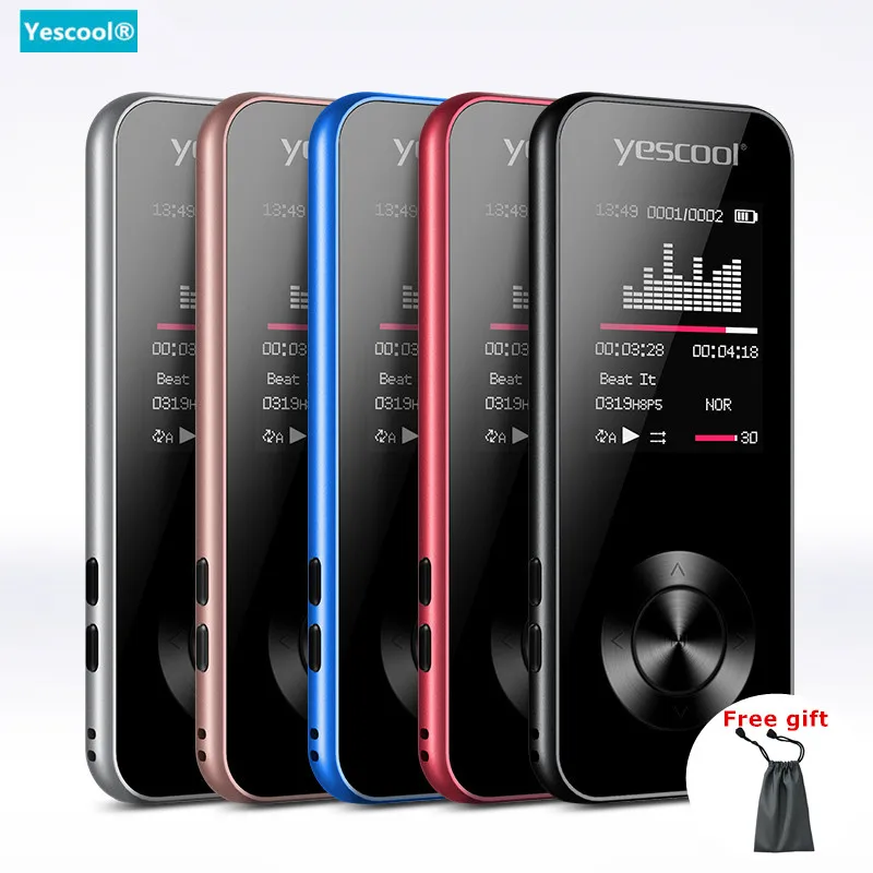 Yescool металлический Спортивный MP3 плеер без потерь портативный walkman mini USB Встроенный динамик fm-радио электронная книга часы HIFI музыкальный плеер SD 8G