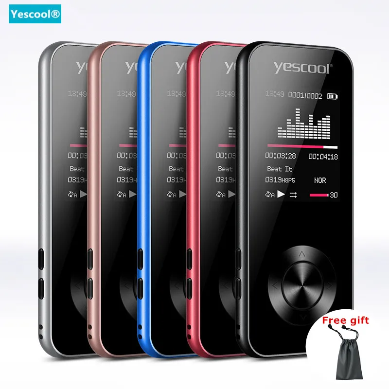 Economici Yescool di Sport del Metallo senza perdita di MP3 Lettore walkman Portatile mini USB Built In Speaker Radio FM E Book Orologio HIFI Giocatore di Musica di DEVIAZIONE STANDARD 8G