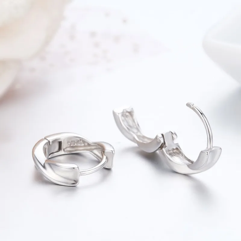 Милые 925 пробы серебряные серьги-кольца с маленькими кругами для женщин, ювелирные изделия для маленьких девочек