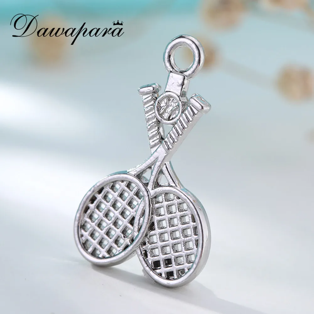 

Dawapara Sporty Tennis Racket Pendant Rhodium Plated Fit For Necklace Making Diy Jewelry H108260