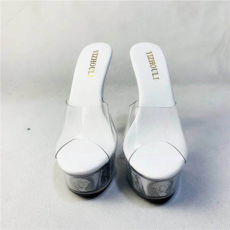 15 cm high-heeled shoes wholesale transparent sexy woman night total stage performance pole dancing performance slippers