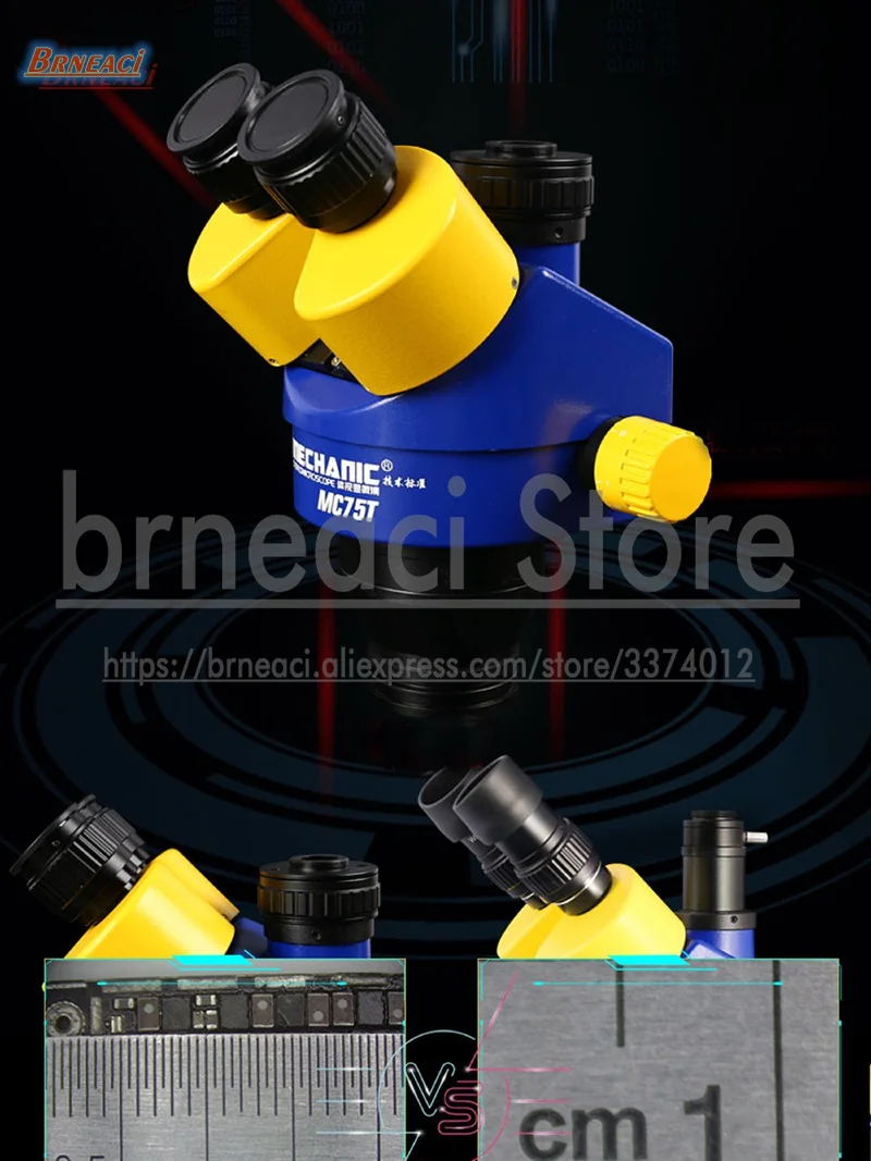  MECHANIC industrial grade trinocular stereo microscope display HD camera for mobile phone IC PCB mo