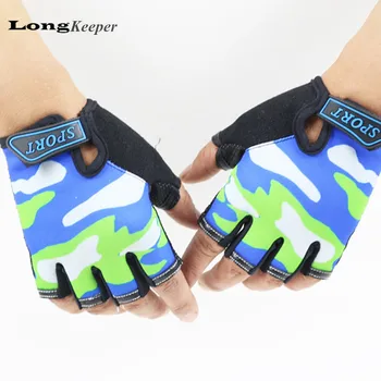 

LongKeeper Gloves For Kids Semi-finger Children Mittens Sky Pattern Boys Girls fingerless Gloves for 5-13 Years Kid Guantes