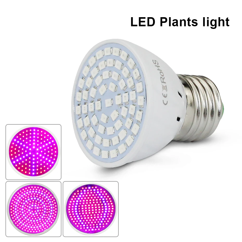 

E27 Full Spectrum LED Lamp For Plants AC85-265V Plant LED Grow Light Seedlings Phyto Lamp 60 126 200 260 LEDs Plants Phytolamp