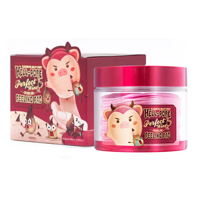 ELIZAVECCA Milky Piggy ад поры совершенная винная сверкающими пилинг Pad 30 шт. Смягчающая