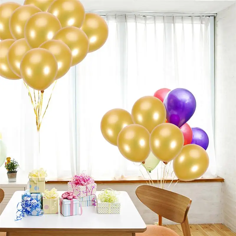 10 шт Круглые матовые латексные шары, декоративные золотые шары для дня рождения, свадьбы, фестиваля, вечерние украшения