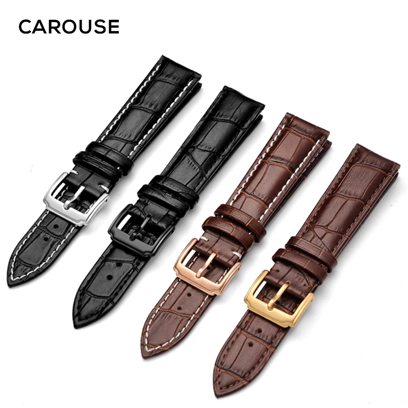 Carouse ремешок для часов из натуральной телячьей кожи 18 мм 20 мм 22 мм 24 мм ремешок для часов Tissot Seiko аксессуары браслет