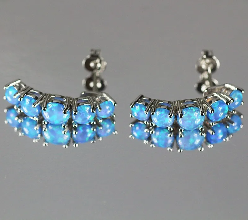 Уникальный дизайн Caterpillar Форма великолепные синие запонка с опалом серьги для Горячая распродажа; женская обувь Модные украшения подарок для леди серьги ER186