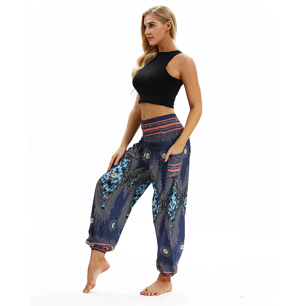 

Men Women Loose Hippy Yoga Trousers Baggy Harem Pants Sexy Comfortable Athletic Sports Running Print Yoga Pants 2019 Summer