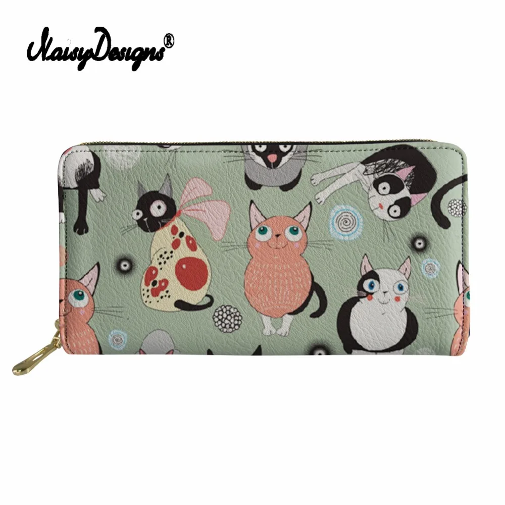 

Noisydesigns PU Leather Wallets Women 3D Cat Pattern Printed Purse Ladies Long Cash Money Bag for Teen Girls Fashion Coin Pocket