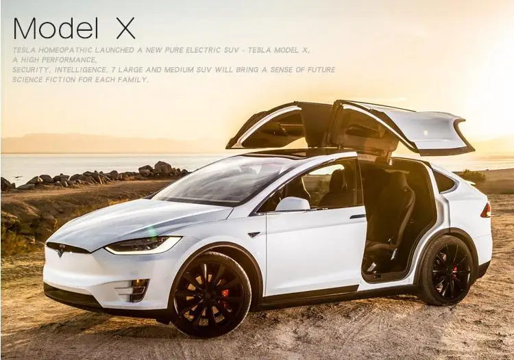 1:32 игрушечный автомобиль из сплава высокая имитация Tesla модель X90 4 открытые двери