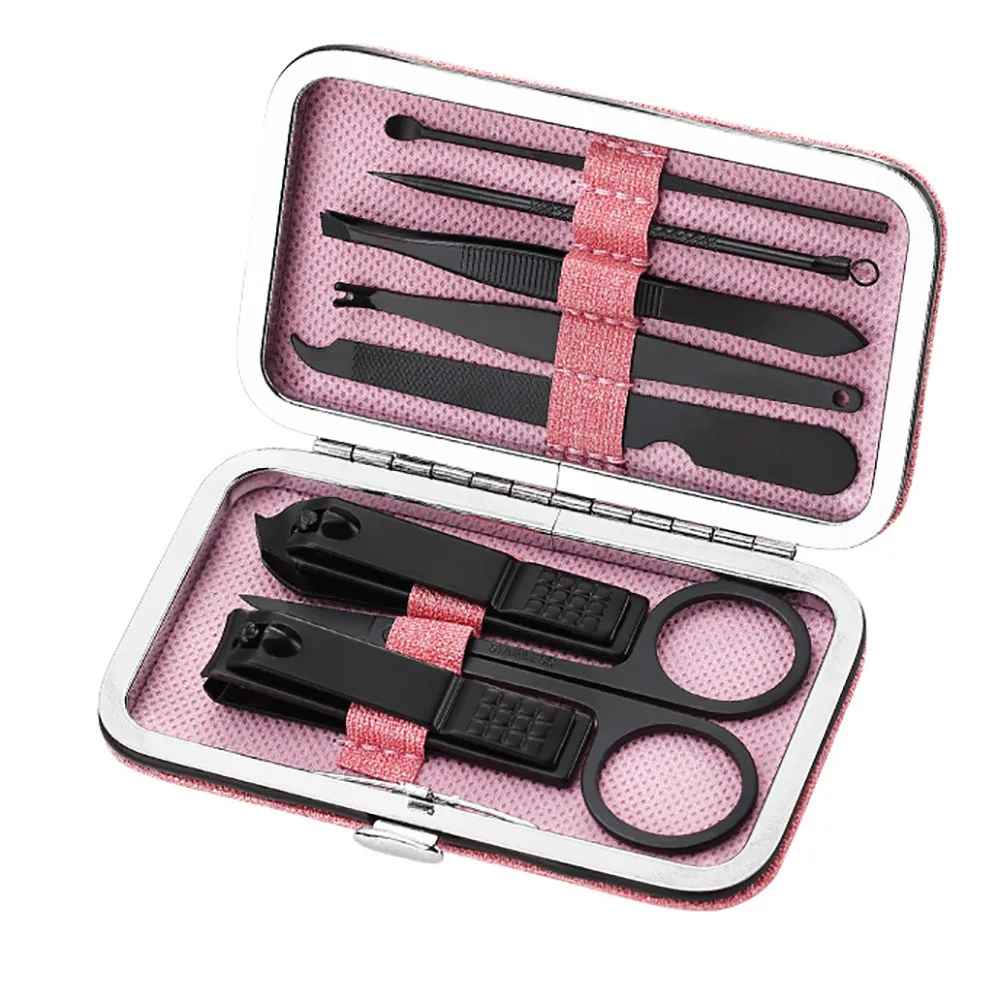 

2019 New professional 8Pcs/1 set Professional Stainless Steel Nail Clippers Scissors Suit Set Kits Manicure Set Nail Tool 1O25