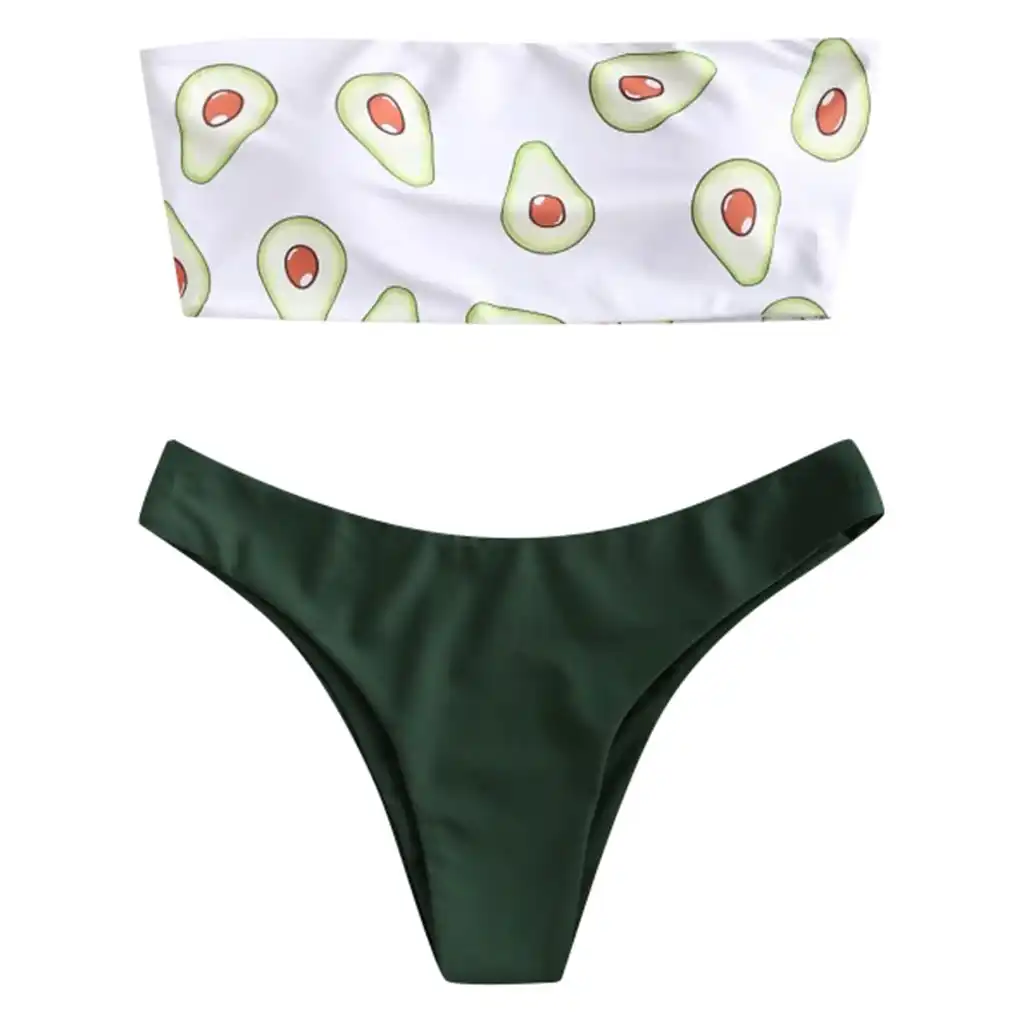 Bikini 2019 mody nowe letnie super ogień awokado wydrukowano kobiety jest tow sztuka dwuczęściowy bikini stroje kąpielowe Maillot de Bain Femme 40 * Bikini 2019 mody nowe letnie super ogień awokado wydrukowano kobiety jest tow sztuka dwuczęściowy bikini stroje kąpielowe Maillot de Bain Femme 40 *