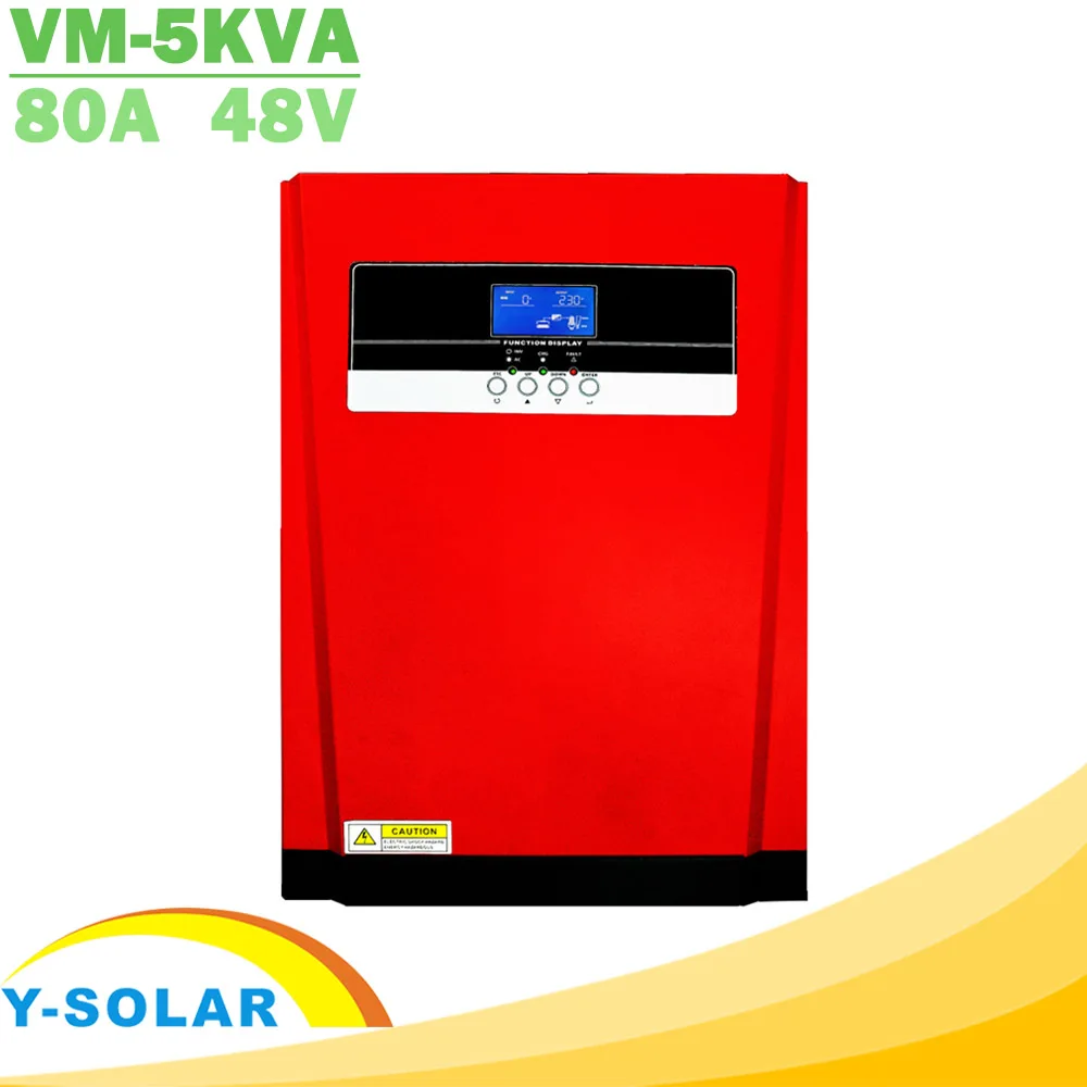 Carregador e Carregador Tudo em um Controlador de Carga Onda Senoidal Pura Solar Híbrido Inversor Mppt 80a Painel ac 230vac 5000w