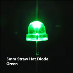 100 шт. зеленый светодиод 5 мм LED соломенная шляпа светодиоды Широкий формат urtal яркие светодиоды лампы 5 мм светящиеся диоды Активные