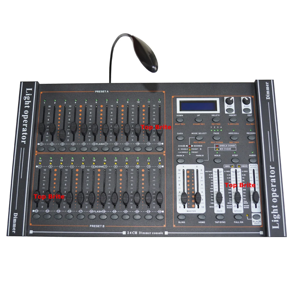 무료 배송 1XLot 24CHs 조광기 콘솔 24 채널 DMX512 컨트롤러 전문 Led 파 DJ 디스코 무대 조명 장비