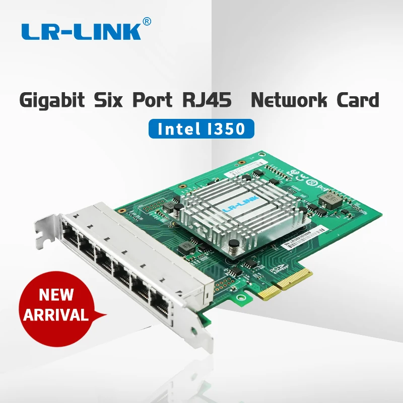 

LR-LINK 2006PT Gigabit Ethernet Industrial Adapter Six Port PCI Express Lan Network Card Server Adapter Intel I350 NIC