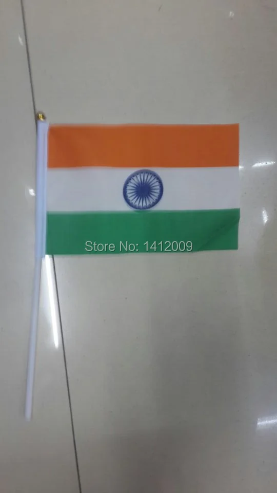 

Free Shipping14*21cm India National Flag Office/Activity/parade/Festival/Home Decoration New fashion