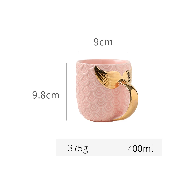 pink 1 pcs Креативная кофейная чашка розовый синий хвост русалки фарфоровые кофейные чашки Кружка Чай Вечерние костяного фарфора день чашка для воды - Цвет: pink 1 pcs