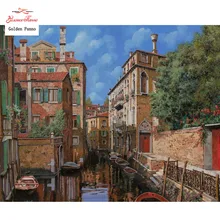 Золотое панно, сделай сам, полный, алмазная вышивка, город, фото на заказ, алмазная живопись, вышивка крестиком, 3D, Алмазная мозаика, Рождество 0731