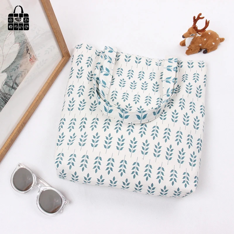 

ROSEDIARY Forest series 100% Cotton linen double Handbags large capacity Bags Shopping Beach Bags Women Girl Shoulder bags
