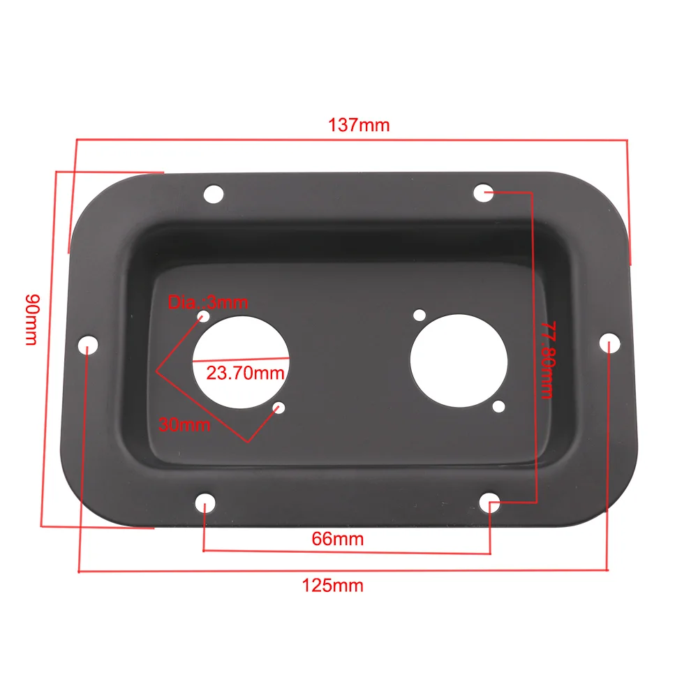 Черный стальной встраиваемый динамик Jack Plate XLR разъем для блюдо доска для сценического громкоговорителя DIY 137x90 мм 1 шт